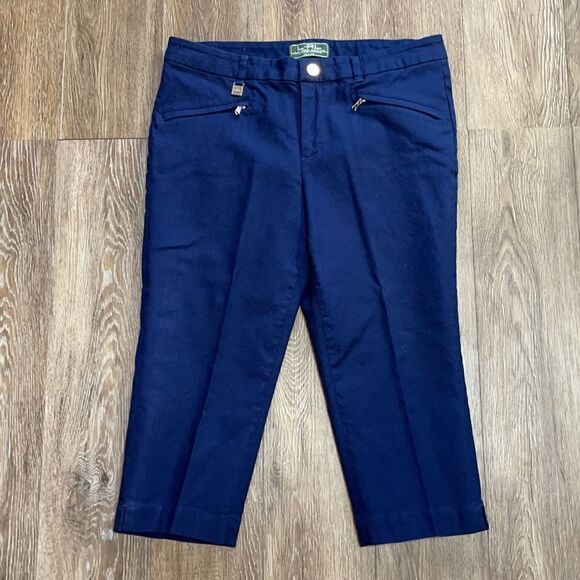 L-RL Lauren Active Twill Navy Capri Pants - Picture 1 of 16